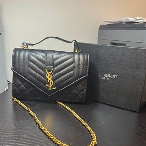 Saint Laurent Black and Gold Crossbody Bag